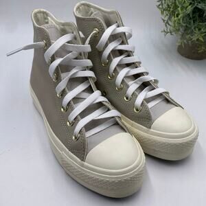 Converse Chuck Taylor All Star CTAS Lift‎ Platform High 'String' Pale Putty Sz 6